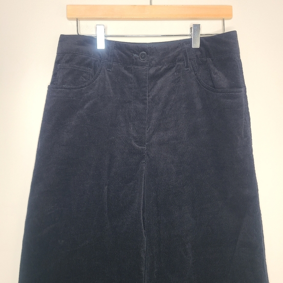 All Saints Adlai Black Corduroy High Rise Wide Leg Trousers Pants Size 8 - Picture 3 of 8